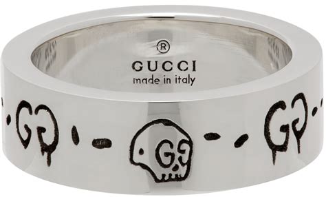 ssense gucci ghost ring|gucci rings in silver.